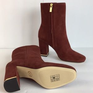 New Michael Kors Burgundy Suede Ankle Boots